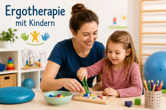 Ergotherapie mit einem Kind beim spielerischen Üben